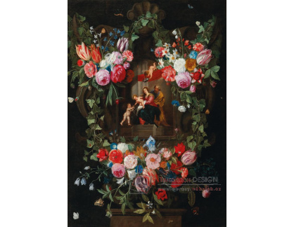 DDSO-4415 Jan van Kessel - Věnec z květin kolem svaté rodiny
