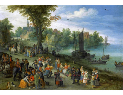 BRG-226 Jan Brueghel - Lidé tančí na břehu řeky