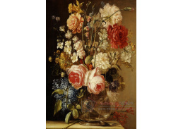 DDSO-2052 Ludovico Stern - Zátiší s růžemi a narcisy ve skleněné váze
