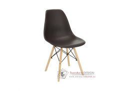 CINKLA 3 NEW, jídelní židle, buk / plast tmavě hnědý