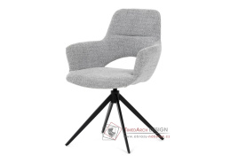 DCH-D1320 GREY2, jídelní otočné křeslo, černá / látka šedá