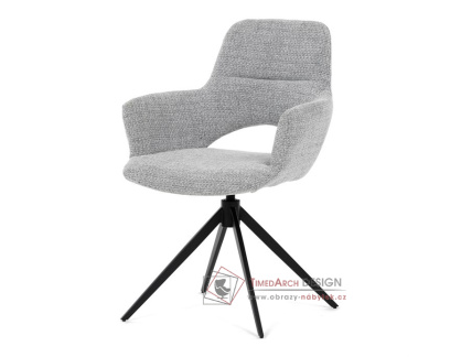DCH-D1320 GREY2, jídelní otočné křeslo, černá / látka šedá