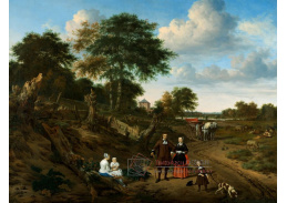 VH823 Adriaen van de Velde - Portrét páru se dvěma dětmi a chůvou v krajině