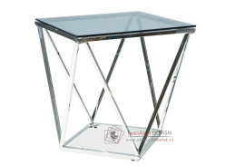 SILVER B, konferenční stolek, chrom / kouřové sklo