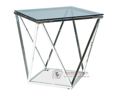 SILVER B, konferenční stolek, chrom / kouřové sklo