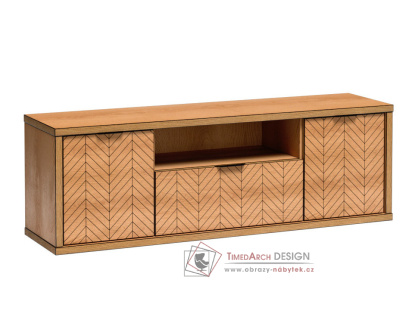 KERBIS, televizní stolek 2-dveřový se zásuvkou, dub karamel