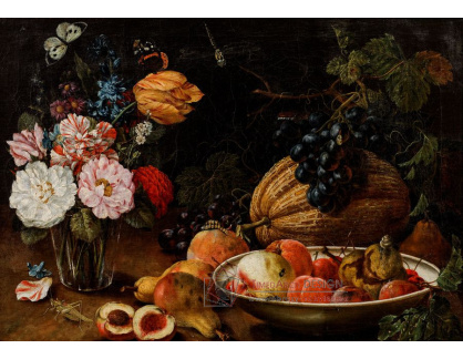 A-1350 Johann Amandus Winck - Ovocné zátiší s květinami a hmyzem