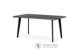 HT-F4416 GREY, jídelní stůl 160x90cm, černý lak / dub šedý