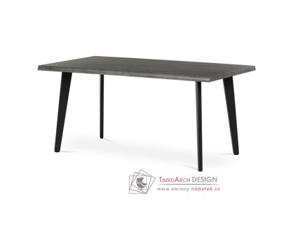 HT-F4416 GREY, jídelní stůl 160x90cm, černý lak / dub šedý