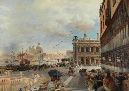 DDSO-1804 Oswald Achenbach - Pohled na Piazzetta s Biblioteca Marciana v Benátkách