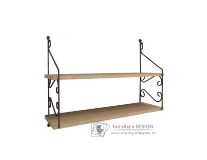 SERAMONI, nástěnná police, černá / dub