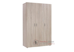 GALET, šatní skříň 3-dveřová 111cm, dub sonoma