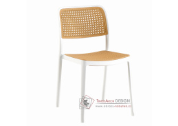 RAVID 1, jídelní židle, plast bílý + béžový