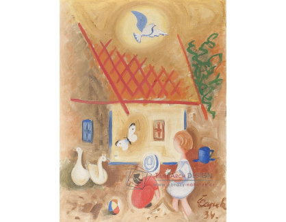 Josef Čapek - Dvoreček, 60x40