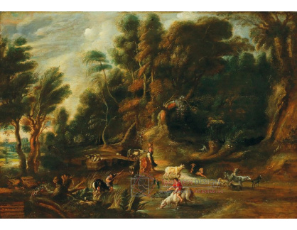 DDSO-5294 Peter Paul Rubens - Rolníci s dobytkem v lesní krajině u řeky