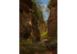 D-7764 August Heinrich - Felsenschlucht v Saském Švýcarsku