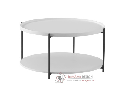 LAPIS, konferenční stolek pr. 80cm, černá / bílá