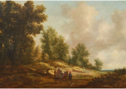 A-8445 Pieter Van Asch - Krajina dun s koněm a povozem