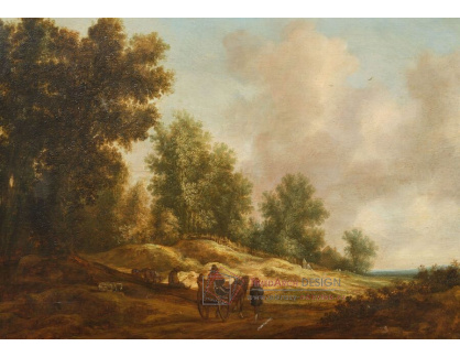 A-8445 Pieter Van Asch - Krajina dun s koněm a povozem