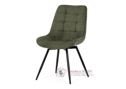 HC-T1130 GRN2, jídelní otočná židle, černá / látka zelená
