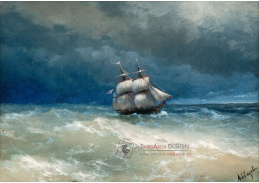VR-366 Ivan Konstantinovič Ajvazovskij - Pobřežní scéna s rozbouřeným mořem