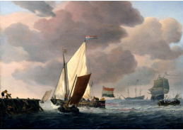 VL141 Willem van de Velde - Kotvící lodě na moři