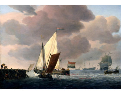 VL141 Willem van de Velde - Kotvící lodě na moři
