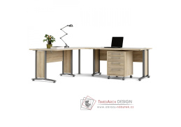 OFFICE 80400/304, psací stůl rohový, silver grey / dub sonoma