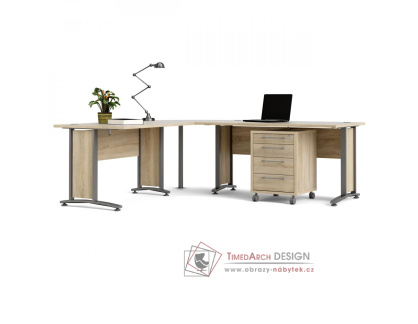 OFFICE 80400/304, psací stůl rohový, silver grey / dub sonoma