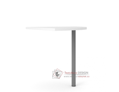 OFFICE 458, rohový stůl, silver grey / bílá
