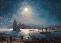 D-9462 Ivan Konstantinovič Ajvazovskij - Pohled na Bospor s Hagií Sofií a Dívčí věží v měsíčním světle