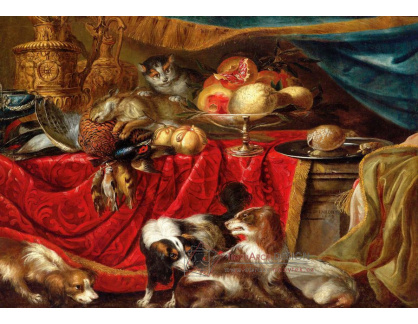 KO IV-391 Marcellus Laroon - Zátiší s ovocem, psy a kočkou