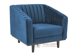 ASPREY VELVET 1, čalouněná křeslo, wenge / látka Bluvel 86 modrá