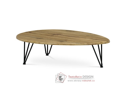 AF-3013 OAK, konferenční stolek 93x69cm, černá / dub divoký