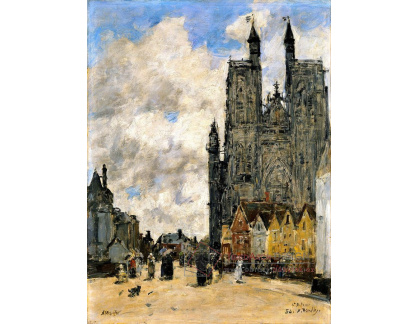 VF89 Eugene Boudin - Náměstí u kostela svatého Vulfrana v Abbeville