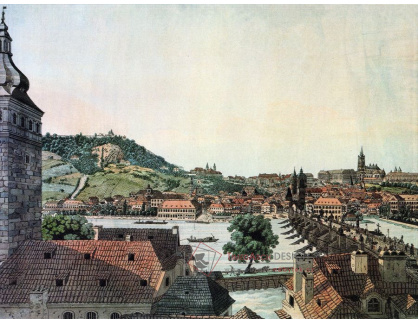 SO V-221 Ludvík Arnošt Buquoy - Pohled na Pražský hrad, Petřín, Karlův most, památnou lípu