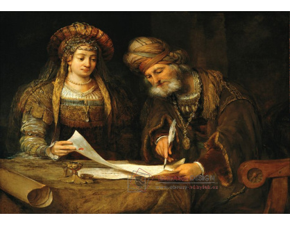 DDSO-3107 Aert de Gelder - Esther a Mordechai píšící dopisy Židům