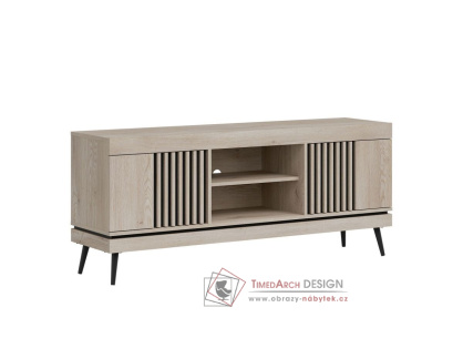 MATI MI01, televizní stolek 2-dveřový, dub cremona / černá