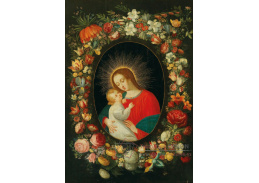 DDSO-5461 Jan Brueghel - Madonna a dítě v kartuši orámované květinovým věncem