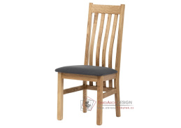 C-2100 GREY2, jídelní židle, dubový masiv / látka šedá