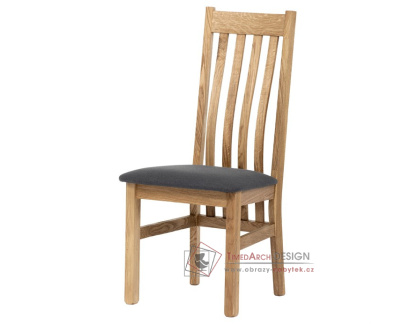 C-2100 GREY2, jídelní židle, dubový masiv / látka šedá