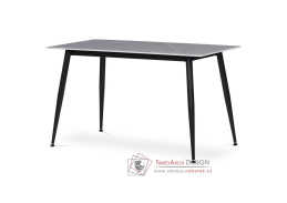 HT-403M GREY, jídelní stůl 130x70cm, černá / slinutý kámen