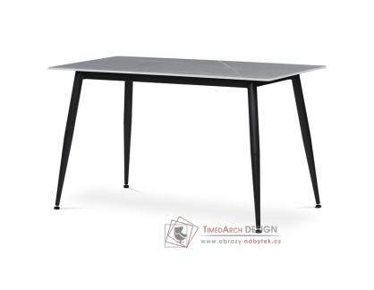 HT-403M GREY, jídelní stůl 130x70cm, černá / slinutý kámen