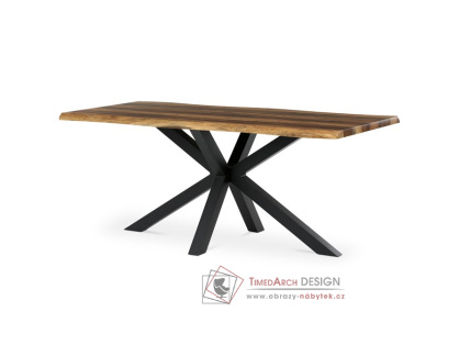 HT-F4618 OLW, jídelní stůl 180x90cm, černý lak / staré dřevo