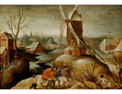 DDSO-1770 Marten van Cleve - Zimní krajina s rolníky