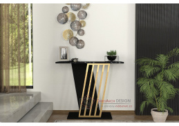 GIOS, konzolový stolek 90x29,6cm, černá / marble