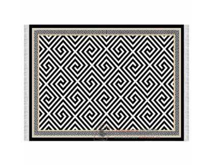 MOTIVE, koberec 80x150cm, černo-bílý vzor