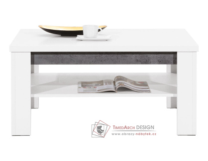 BRANDO B09, konferenční stolek 102x67cm, bílá / beton