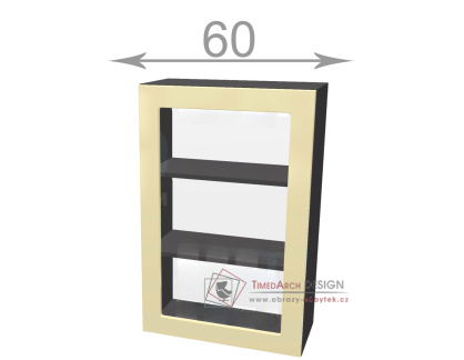 horní vysoká vitrína š.60, v.92, Horizon W60921G, grafit/šedý jíl