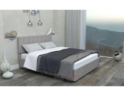 MONRO, čalouněná postel 160x200cm, látka šedá